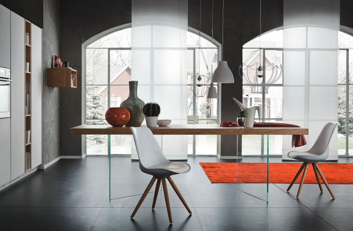Tavolo fisso nice in rovere e vetro tavoli a prezzi scontati
