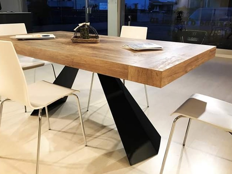 Tavolo Da Pranzo HOMASIS 160x80 Cm - In Legno, Nero, Portata 150 Kg, Per 8 Persone - Foto 4