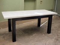 tavolo in offerta outlet allungabile in legno e crash bambu in offerta convenienza con piano tavolo in decorock white