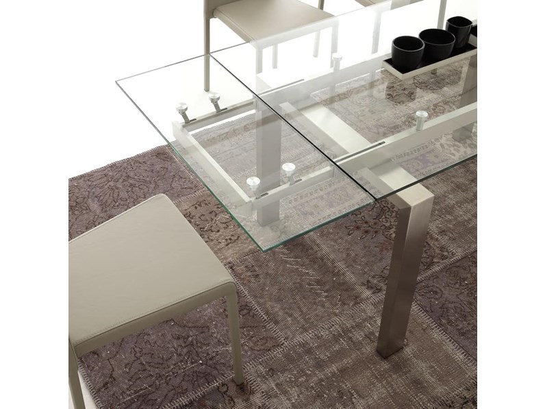 Tavolo La Seggiola Manhattan Rettangolari Rettangolari Allungabili Vetro