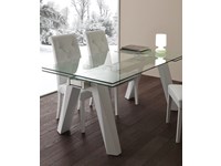 Tavolo Caronte Blanco gambe in metallo verniciato bianco