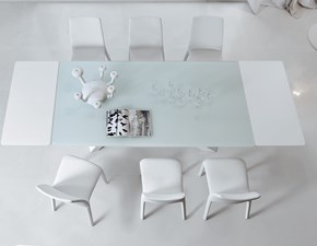 Tavolo rettangolare con basamento centrale Big table allungabile cristallo Bonaldo scontato