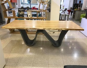 Tavolo rettangolare in legno Onda Artigianale in Offerta Outlet