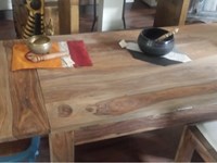 TAVOLO RETT MODERNO IN NOCE